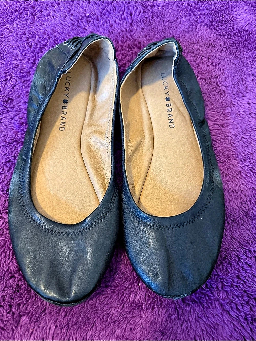 Lucky Brand Emmie Ballet Flat Black Leather Flats